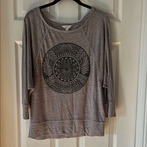 Lucky Brand Gray Graphic Pullover